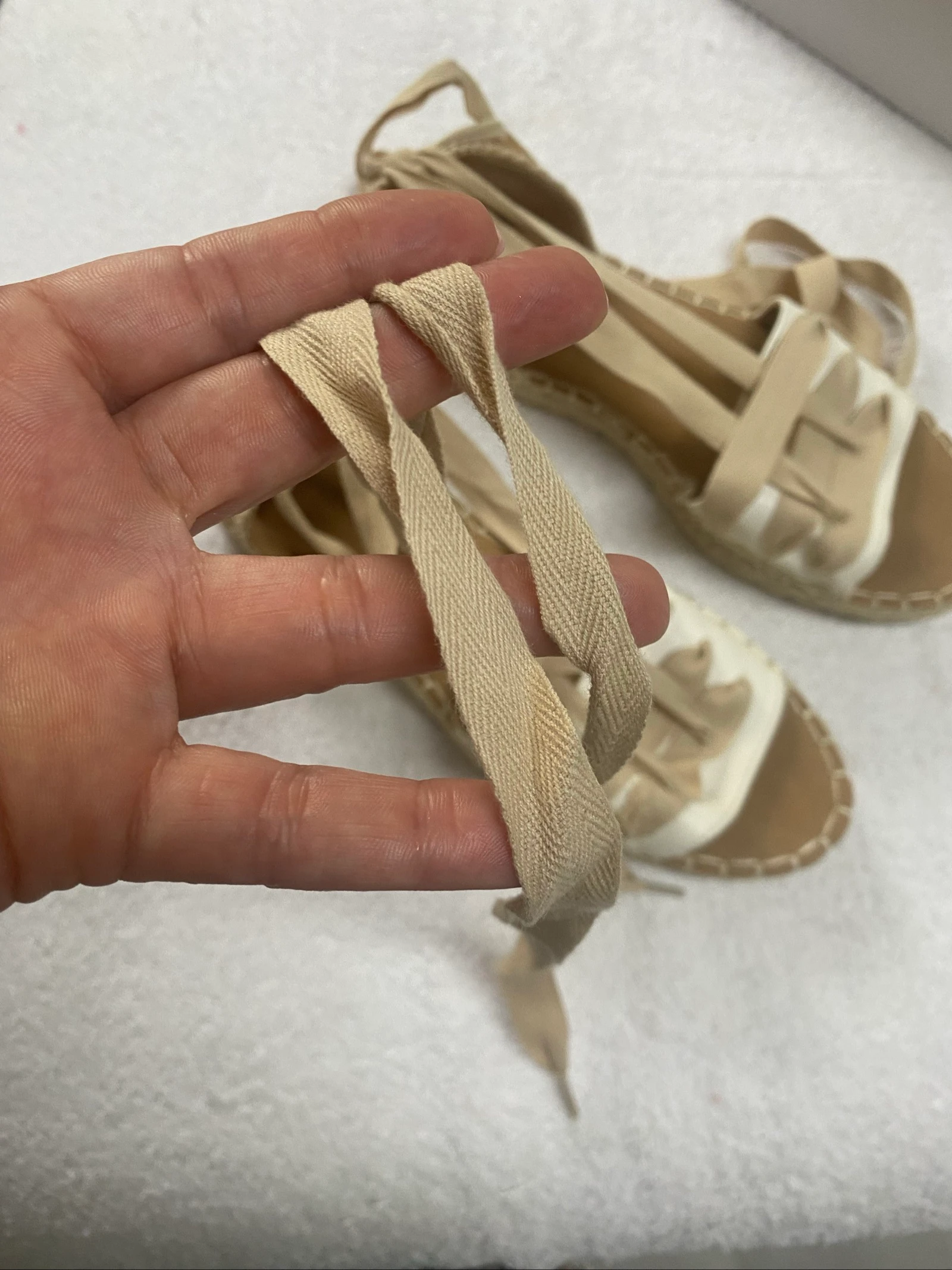 Espadrillesandalen met knoop aan de enkel – photo 2